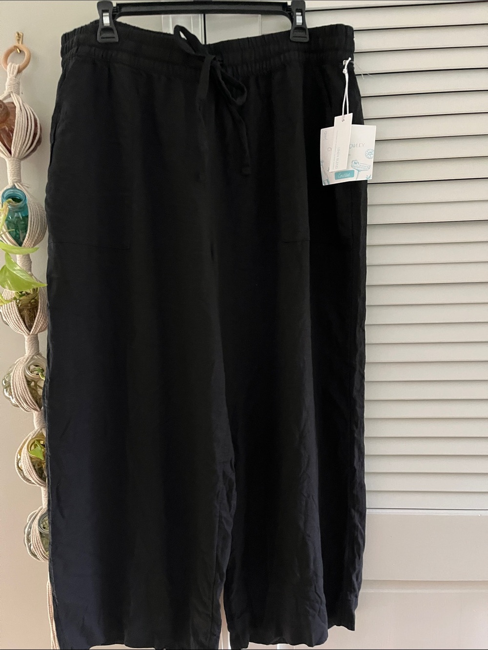 Cynthia Rowley Black Wide-Leg Drawstring Pants